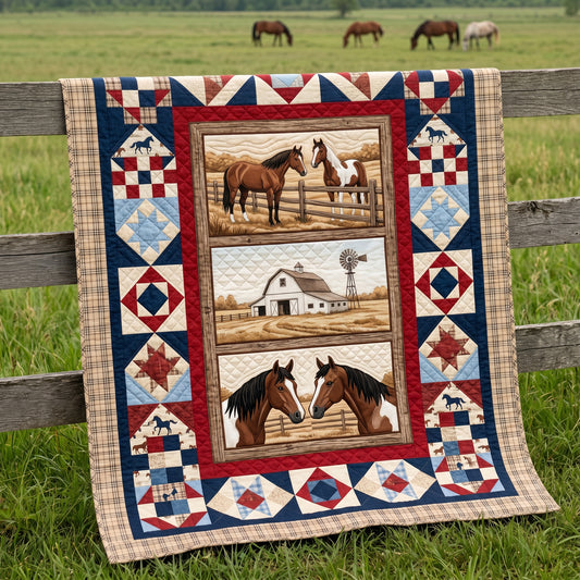 Horse Field XR2104003CL Quilt