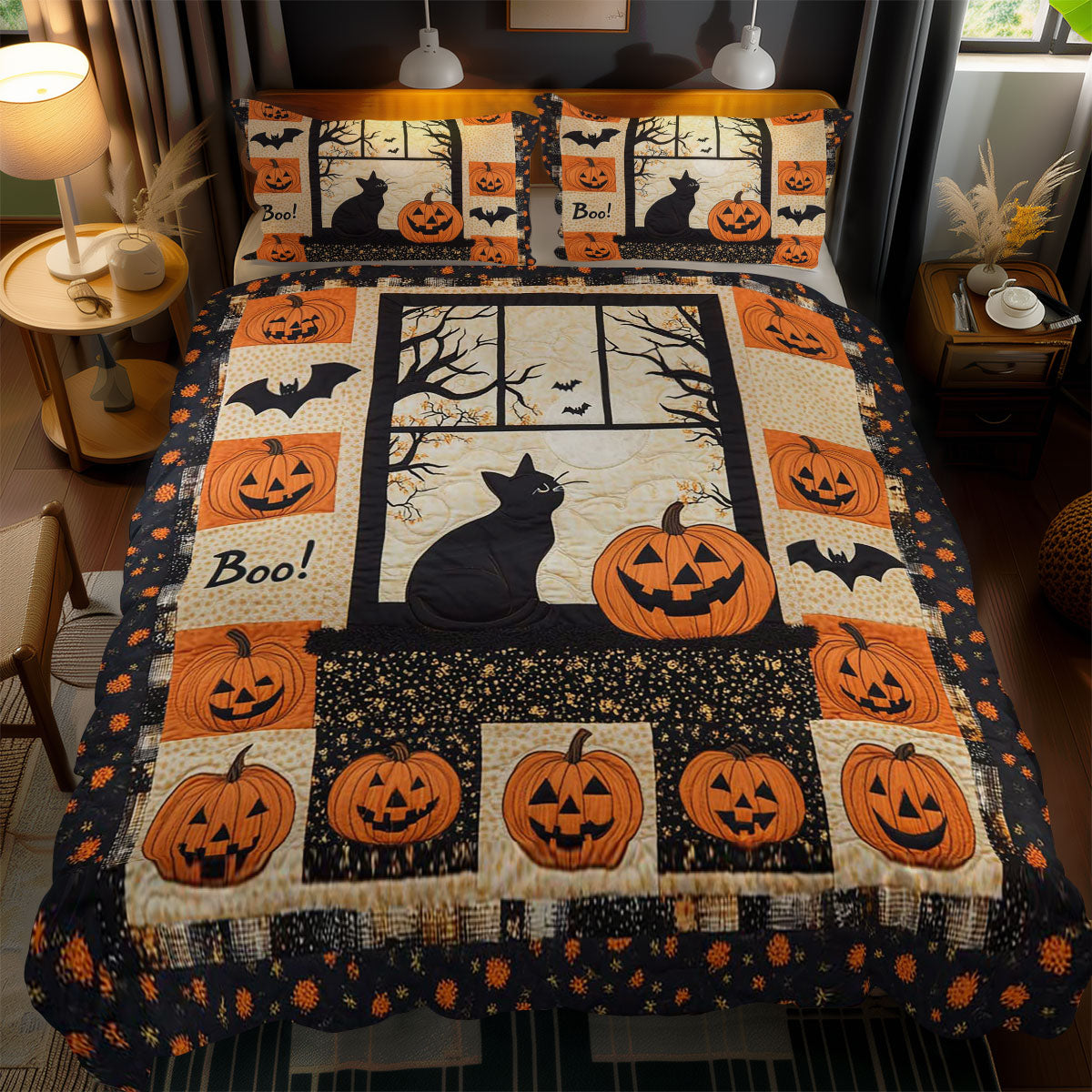 Pumpkin Patch Cat WN0703098CL Duvet Cover Set