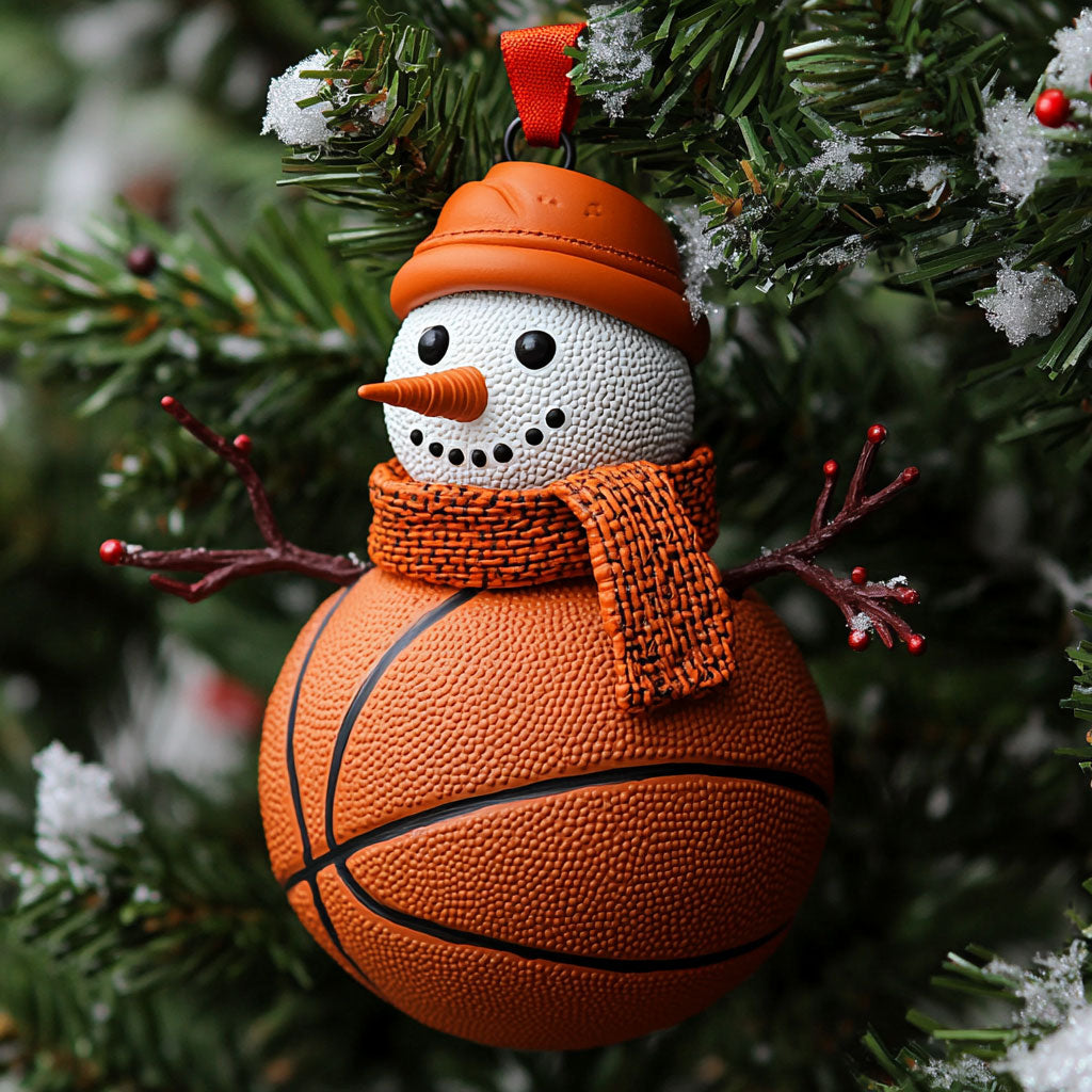 Basketball Snowman WJ2611060CL Christmas Ornament