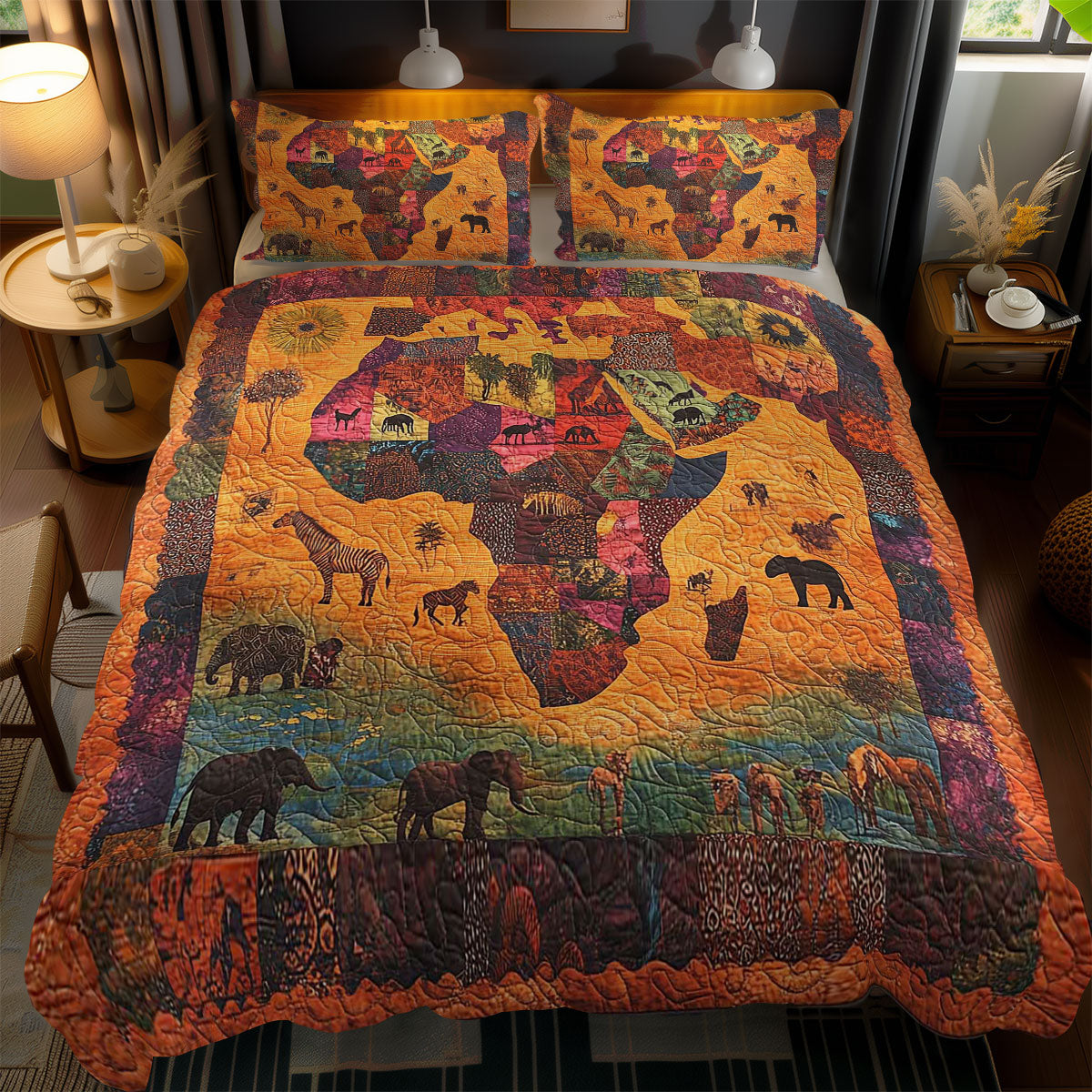 Patchwork African Safari WN1103137CL Duvet Cover Set