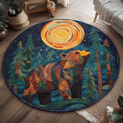 Wild Bear Night WJ2306042CL Quilted Round Mat