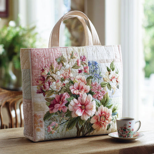 Bloom Flower CW1301001CL Quilted Tote Bag