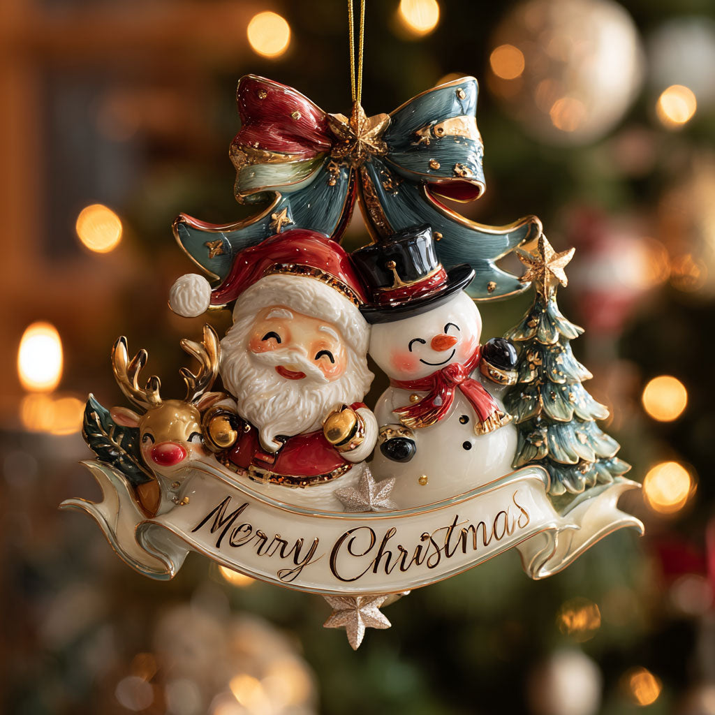 Santa Cozy Friend CW0212047CL Christmas Ornament