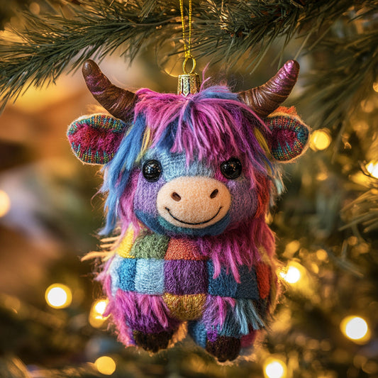 Shaggy Cow Merry Lights WN1112077CL Christmas Ornament