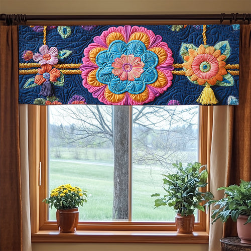 Boho Garden Mandala WJ0406027CL Quilted Valance