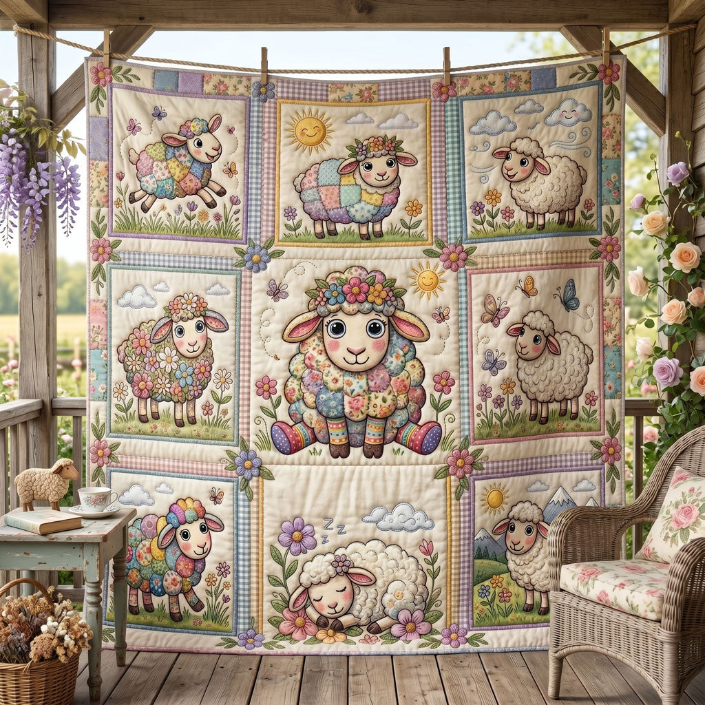 Pastel Meadow Sheep WN0206011CL Quilt