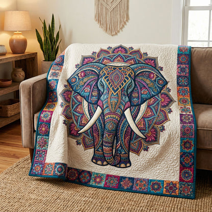 Majestic Mandala Elephant WN0904028CL Quilt