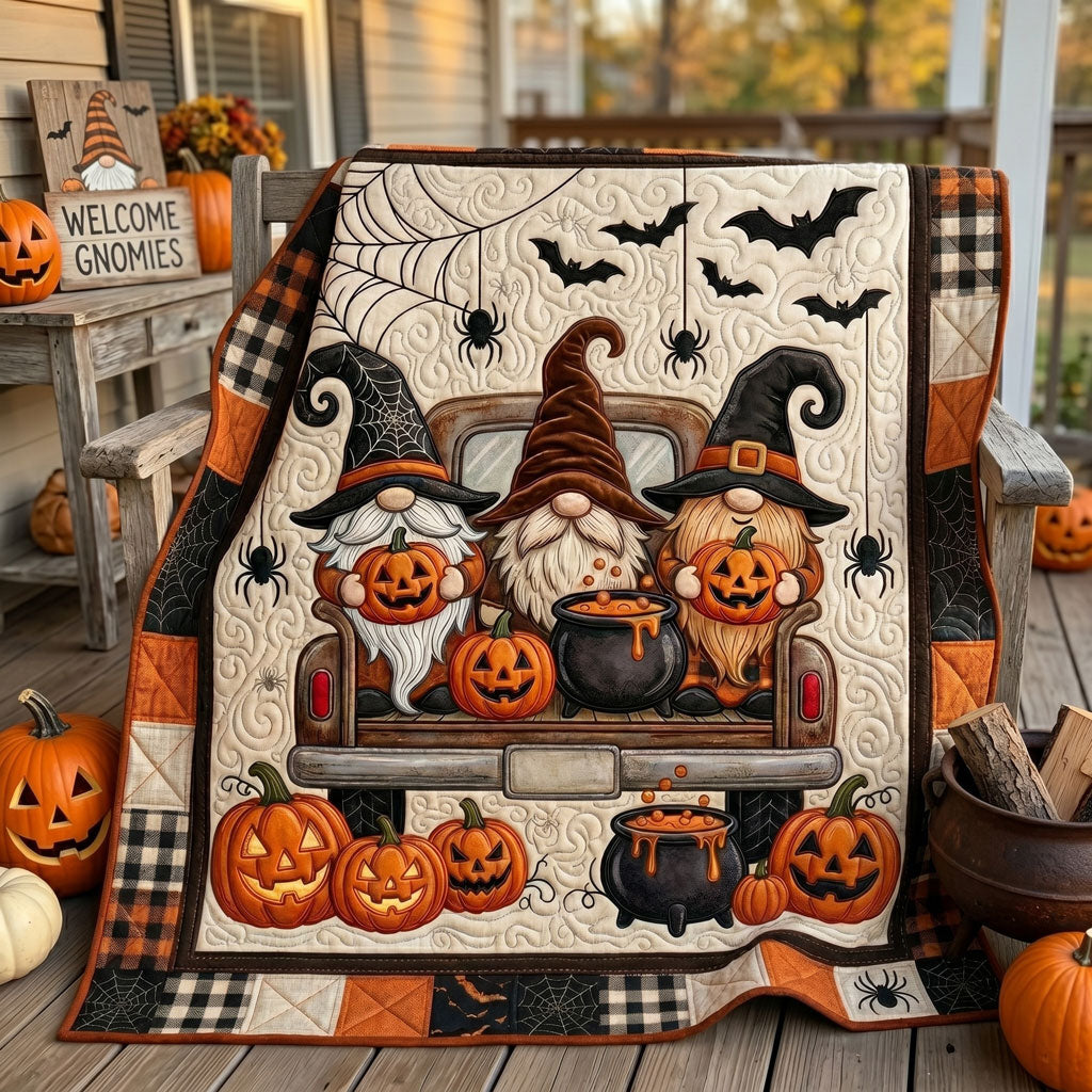 Halloween Gnome Pumpkin Truck WN1105012CL Quilt