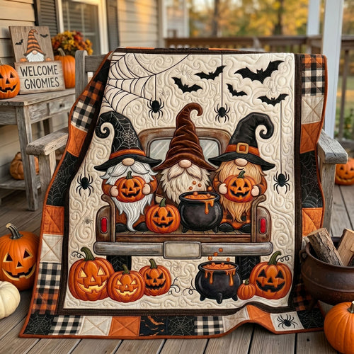 Halloween Gnome Pumpkin Truck WN1105012CL Quilt