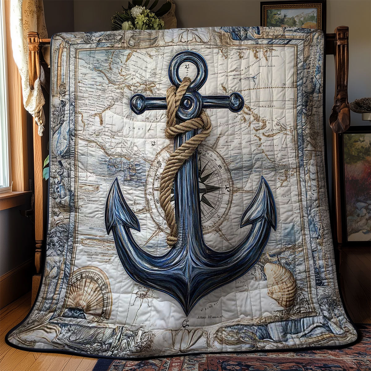 Compass Rose Anchor WN0602023CL Quilt