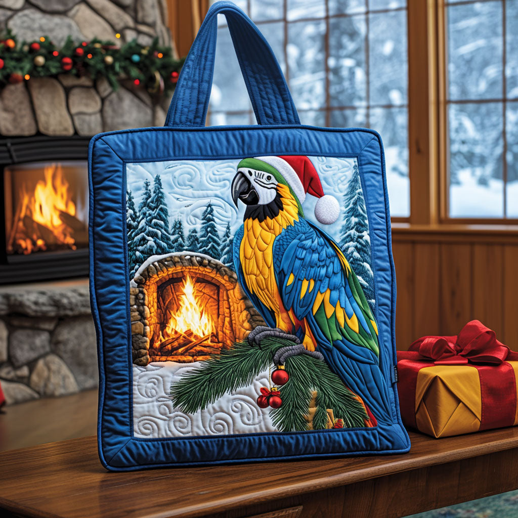 Holiday Hat Parrot LT0111022CL Quilted Tote Bag