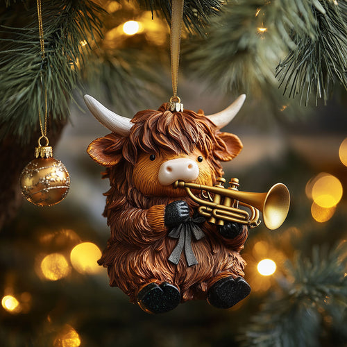 Festive Cow Musician LT2310015CL Christmas Ornament