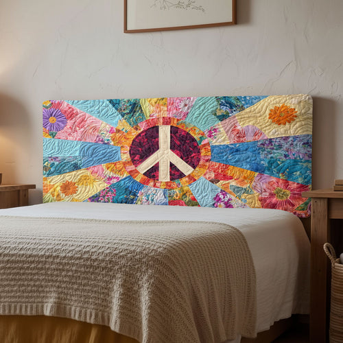 Radiant Flower Peace CW1212042CL Quilted Headboard Slipcover