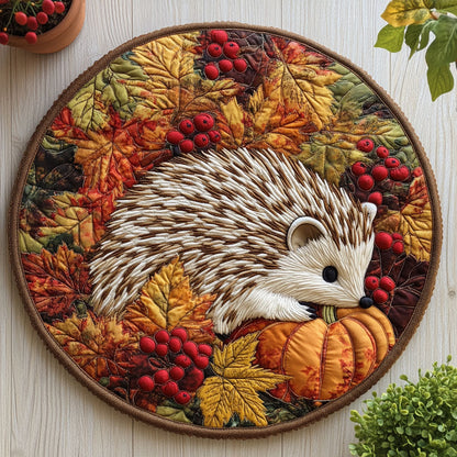 Autumn Hedgehog CW3005595CL Quilted Round Mat