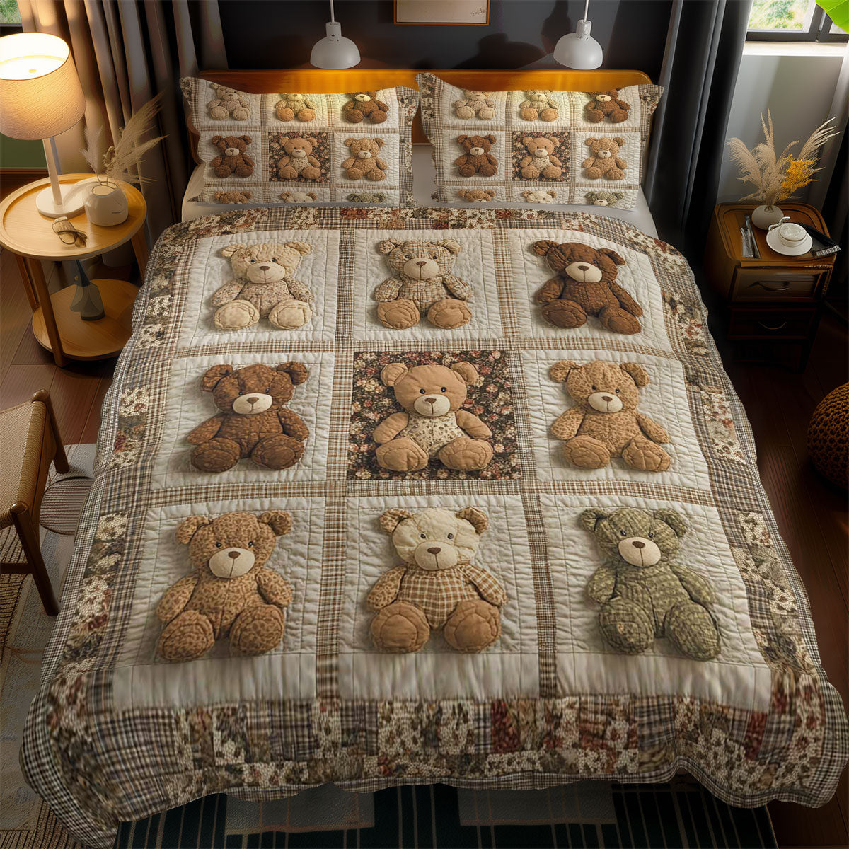 Floral Teddy Bear WN1003085CL Duvet Cover Set