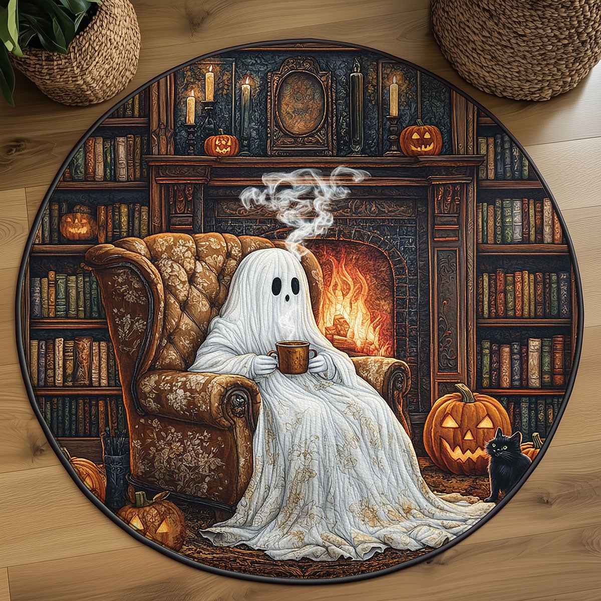 Midnight Reverie WJ1707045CL Quilted Round Mat