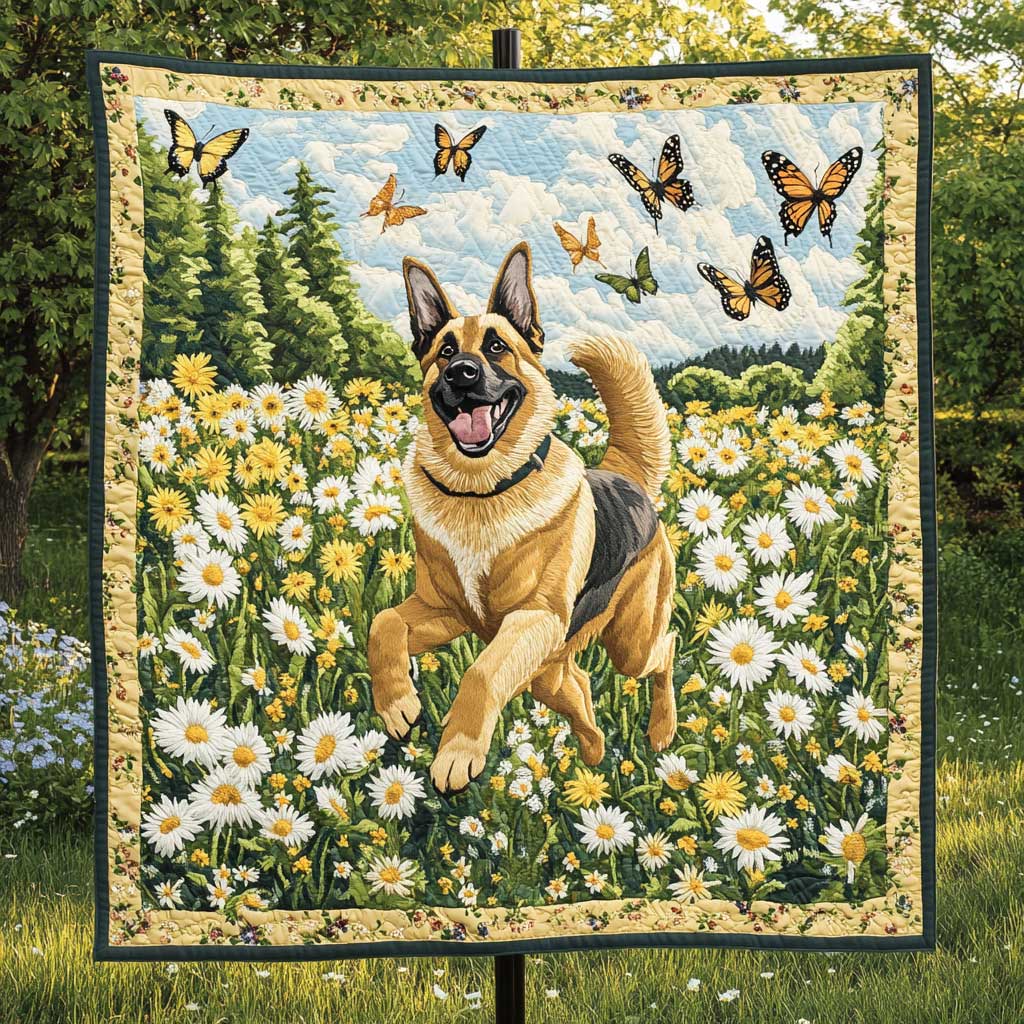 Happy Meadow German Shepherd WN0303008CL Quilt