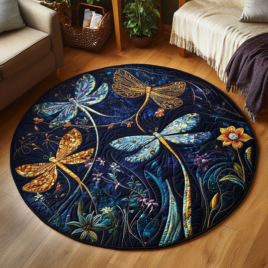 Dragonfly Velvet Night KL0701040CL Quilted Round Mat