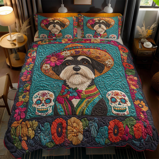 Schnauzer Sugar Skull Celebration WN0302079CL Duvet Cover Set