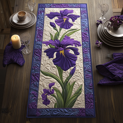 Purple Iris XR2504010CL Quilted Table Runner