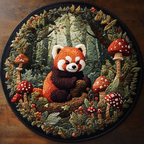 Red Panda Secret WN2905064CL Quilted Round Mat