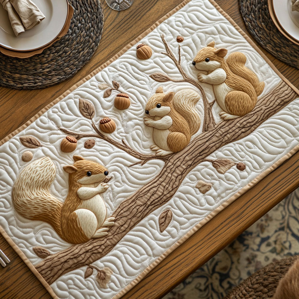Nutty Adventure CP2804049CL Quilted Table Runner