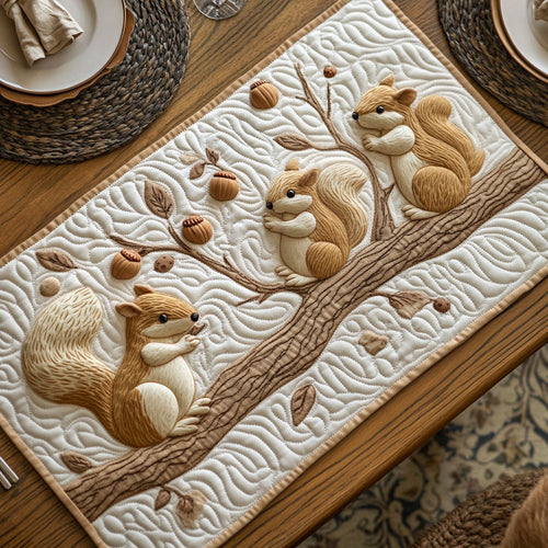 Nutty Adventure CP2804049CL Quilted Table Runner