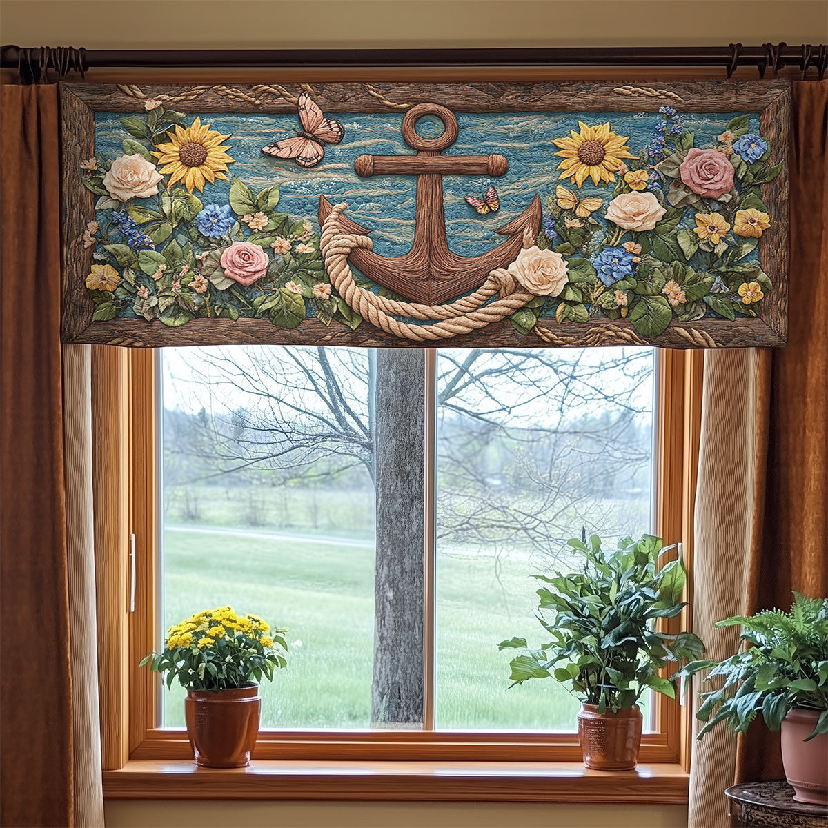 Anchor Heart WN0407010CL Quilted Valance