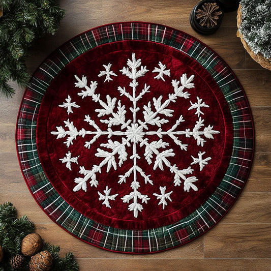 Hearthside Snowflakes WN1107033CL Quilted Round Mat