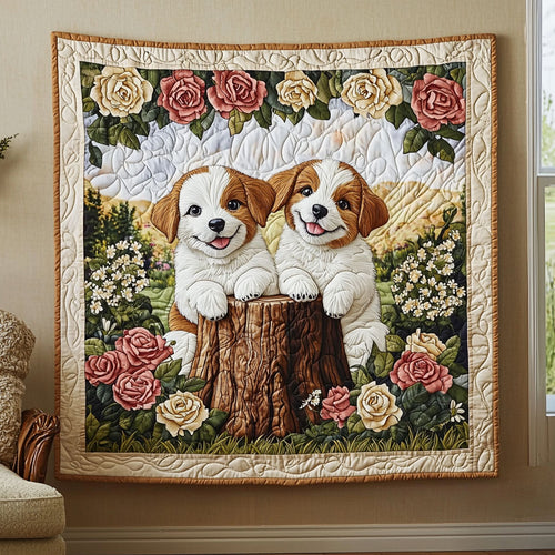 Dogs In Rose Garden QA0801007CL Quilt
