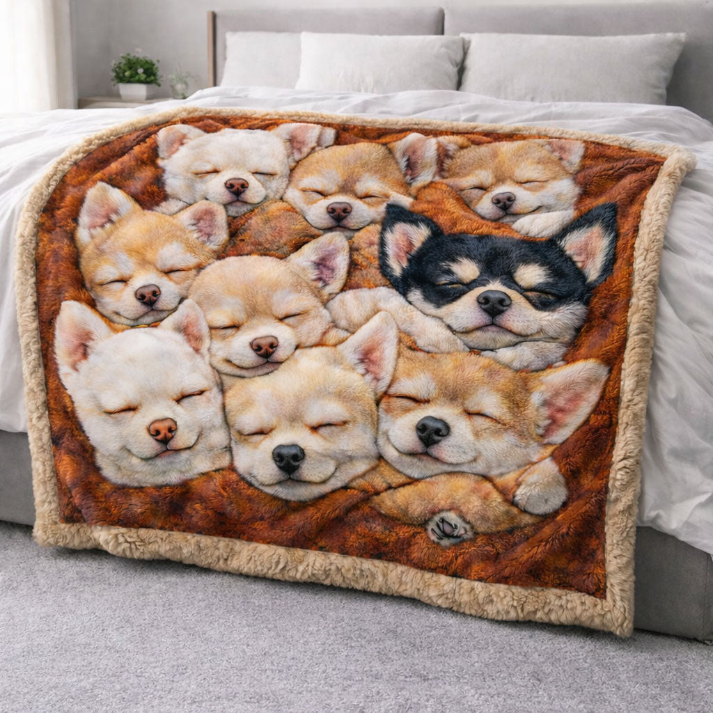 Puppy Pile CP3101003CL Faux Fur Throw Blanket