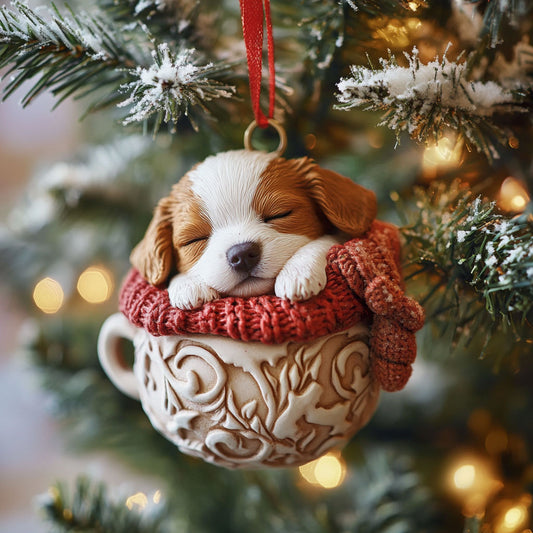 Dog Festive Nap WN2911023CL Christmas Ornament