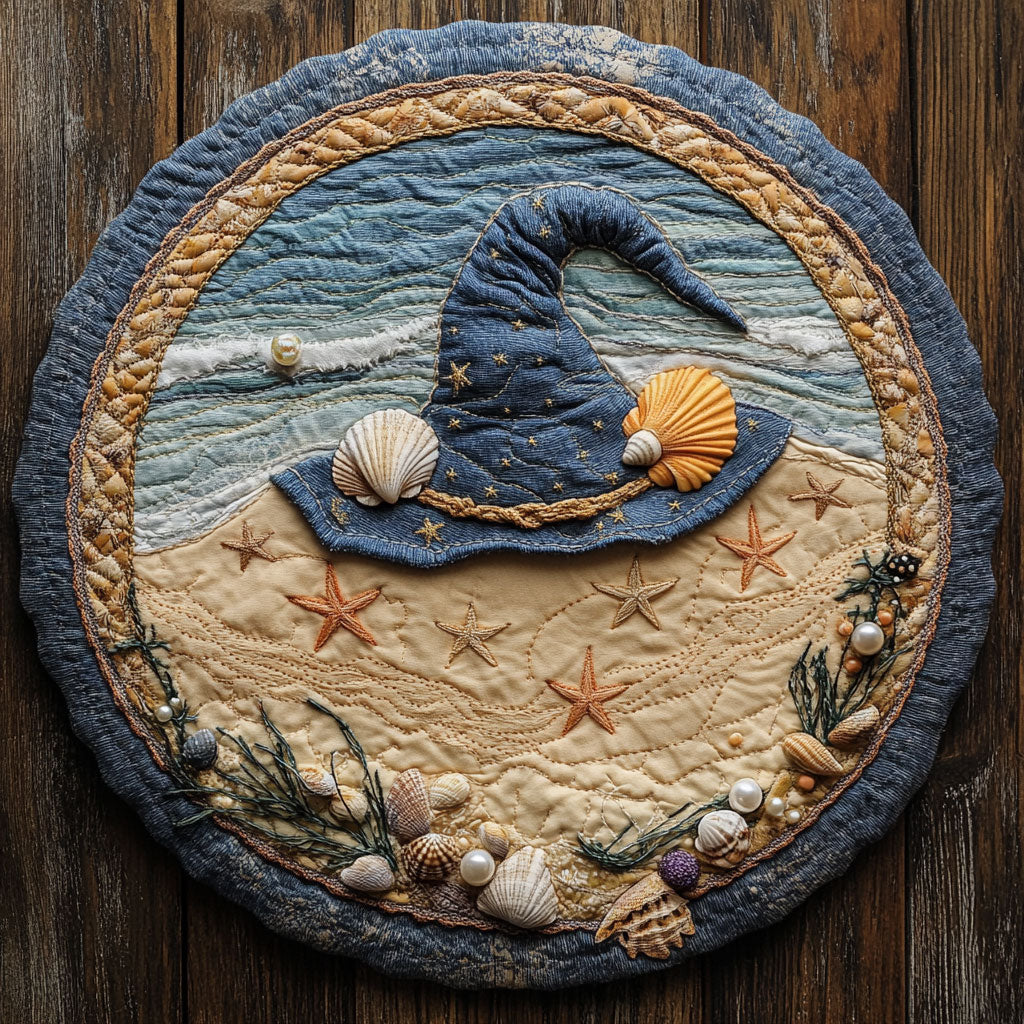 Wizard Hat Spell WN0606054CL Quilted Round Mat