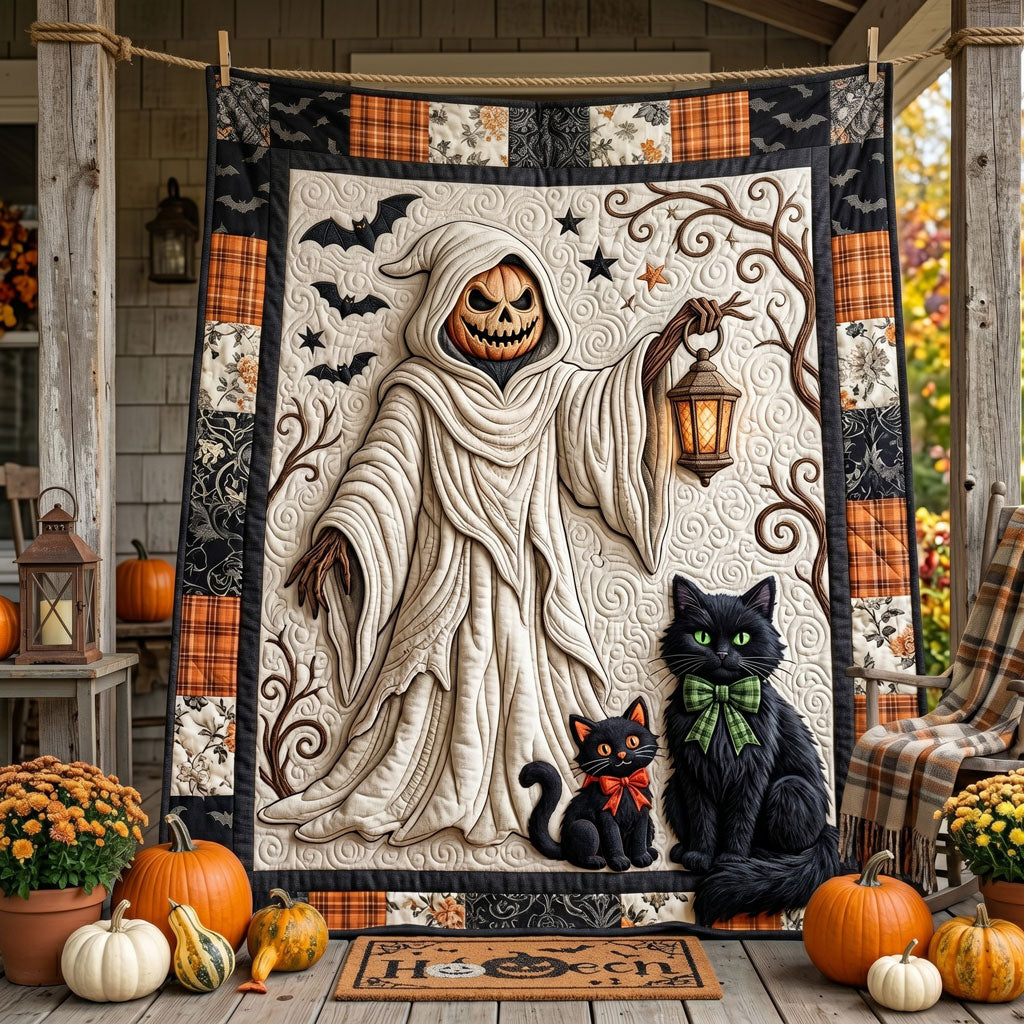 Spooky Lantern Ghost Cat WN0905022CL Quilt