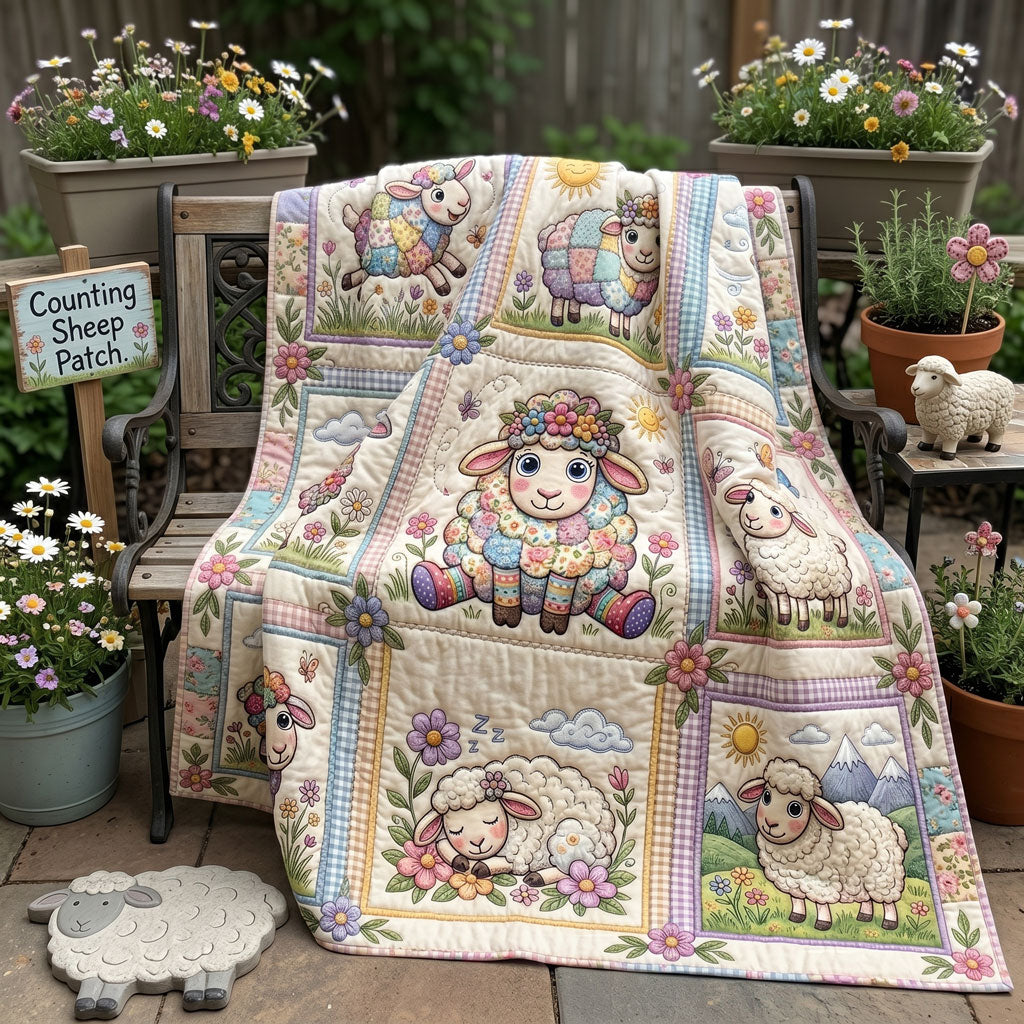 Pastel Meadow Sheep WN0206011CL Quilt