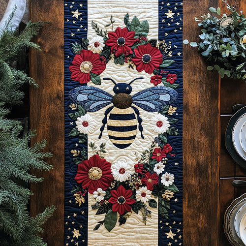 Patriotic Honeybee WJ1106031CL Quilted Table Runner