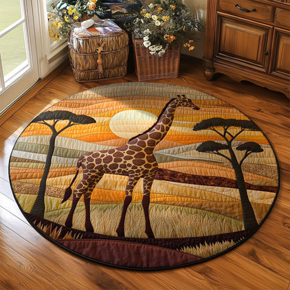 Savannah Giraffe WJ2203078CL Quilted Round Mat