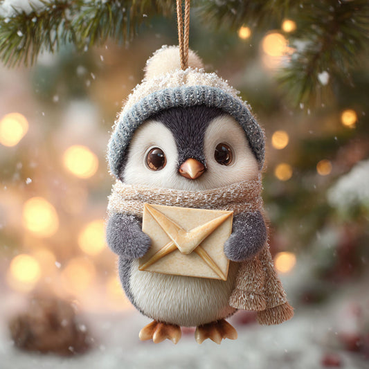 Penguin Christmas Post WN1112057CL Christmas Ornament