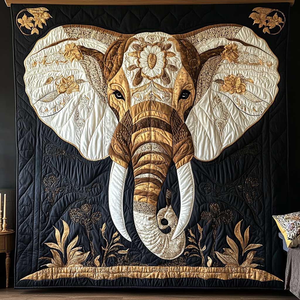 Patchwork Elephant Native WP2101019CL Quilt