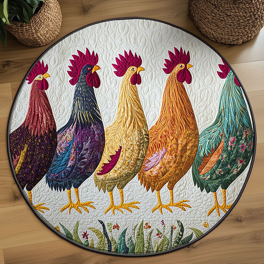 Patchwork Pecker WJ2507043CL Quilted Round Mat