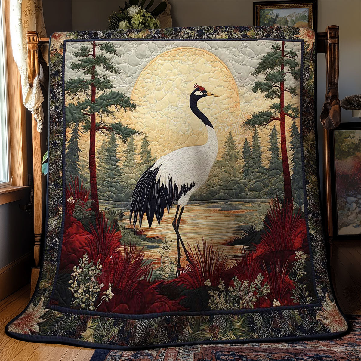 Golden Crane WN0502039CL Quilt