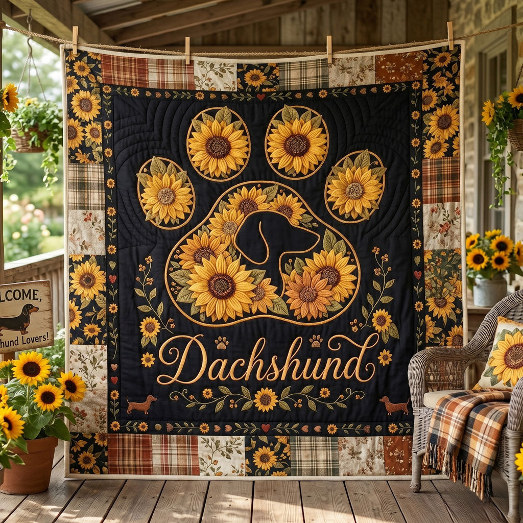 Sunflower Doxie Dreams WN2505019CL Quilt