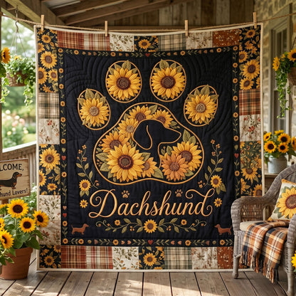 Sunflower Doxie Dreams WN2505019CL Quilt