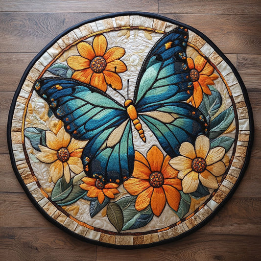 Butterfly Harmony WN3005013CL Quilted Round Mat