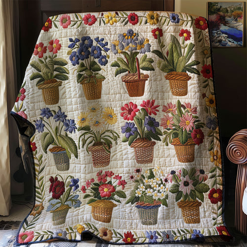 Beautiful Flower Cottage WJ0901027CL Quilt