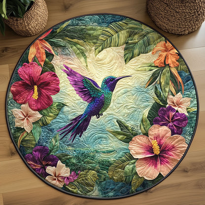 Tropical Hummingbird Garden WJ0507044CL Quilted Round Mat