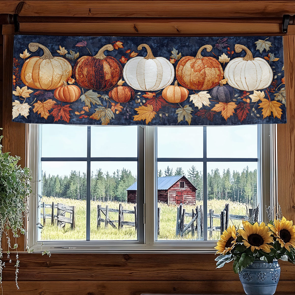 Pumpkin Nest WN2307074CL Quilted Valance