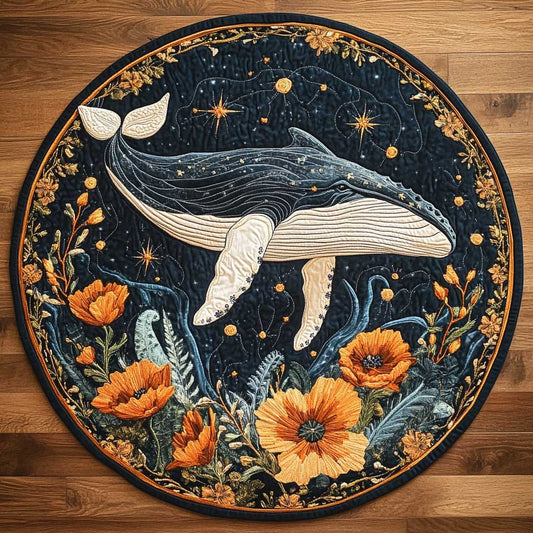 Ocean’s Whale WN0805044CL Quilted Round Mat