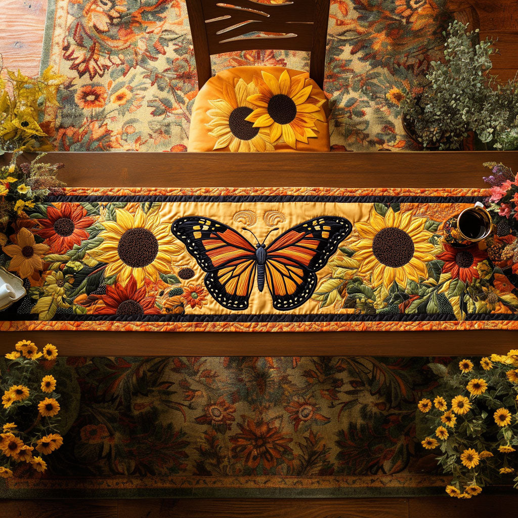 Copperwing Butterfly WN0107035CL Quilted Table Runner