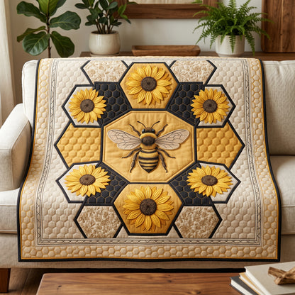 Bee Sunflower XR0405015CL Quilt